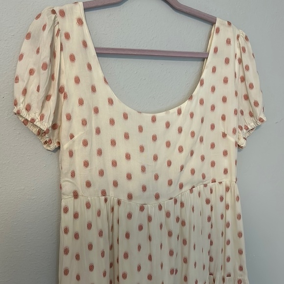 NWOT Jessica Simpson ivory babydoll dress with pink polka dots. Women’s size M. - Picture 2 of 7